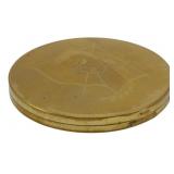 Vintage Art Deco Engraved Woman Compact 3.5"