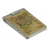 Vtg Signed Compact w/ Needlepoint Cover