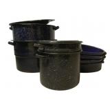 Lot of Assorted Enamelware Pots