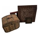 4 Pcs Decorative Items w/ Basket & Tiles