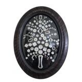 Oval Bubble Glass Frame of Button Collection