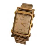 Vtg Bulova Gold-Tone Rectangular Wristwatch