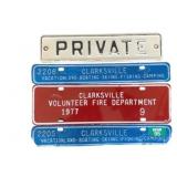 Metal Clarksville License Tags