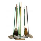 Lot of Assorted Mops & Brooms