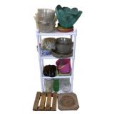 Storage Shelf w/ Contents - Vases, Planters & More