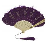 Vtg Oriental Fan w/ Celluloid Handle