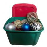 Tote of Christmas Ornaments
