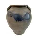 Very Rare Virginia Blue Decorated Stoneware Jar