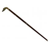 Wooden Cane w/ Brass Duck Handle - 35.5"