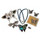 Group of Butterfly Themed Jewelry