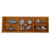 Tray w/ Paste & Rhinestone Brooches