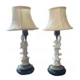 Pr Blanc de Chine Guanyin Figure Lamps 15"