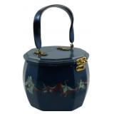 Vtg Decoupage Wooden Barrel Handbag Zodiac
