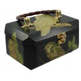 Decoupage Octagonal Wood Handbag Bakelite