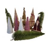 Group Lot of Decorative Christmas Trees