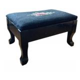 Needlepoint Stool 14"x9.5"x8"