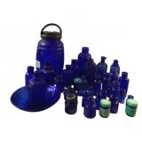 Lot of Assorted Blue Glassware Items