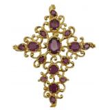 Vtg Panetta Gold Tone Cross Pendant