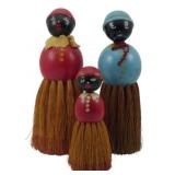 3 Vintage Black Americana Brushes
