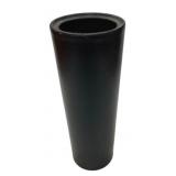 Black Ceramic Tapered Cylinder Vase 4.5"x12"