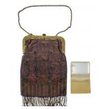 Mesh Beaded Handbag with Mirror, Made in France