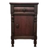 Vtg Carved Mahogany Nightstand 27"x17"x14"