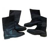 2 Pairs of Black Leather boots, size 8.5