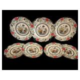 7 Coalport Kings Ware Canton Plates 7.5, 9.5"
