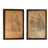 Le Follet Framed Fashion Prints Group of 2