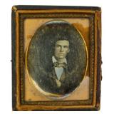 Ninth Plate Daguerreotype of Man 2.5"x2"