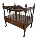 Vintage Mahogany Canterbury Magazine Rack