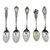 5 Vtg Sterling Spoons Varying Makers