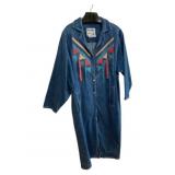 Pioneer Wear Decorated Long Denim Jacket