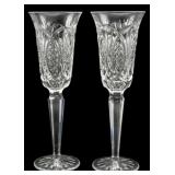 Pr Waterford Glass Champagne Flutes 9"