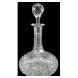 American Brilliant Cut Glass Decanter 11.5"
