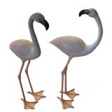 2 Flamingo Statues - 28" Tall