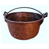 Hammered Copper Cauldron w/ Iron Handle
