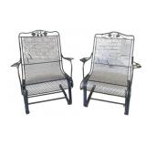 2 Metal Patio Spring Rocker Chairs - 35 x 27