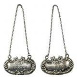 Set of 2 Sterling Silver Bottle Hangers