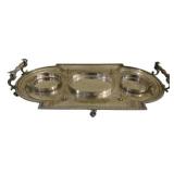 Silver Plate Footed Tray w/ Handles