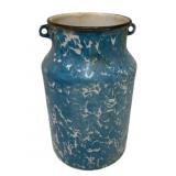Vintage Enamel Milk Can - 10 x 6