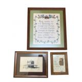 3 Framed Needlepoints - 18 x 16