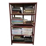 Pair of Shelves with Books & Magazines