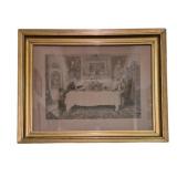 19th Century Etching "Darby and Joan"