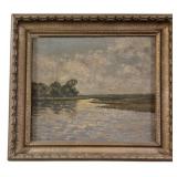 Oil on Canvas Landscape Painting 16"x17.5"