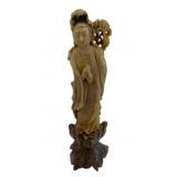 Soapstone Carved Oriental Figure - 9.5"