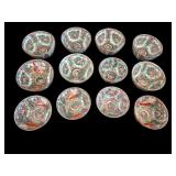 12 Rose Medallion Bowls 4.5" & 4"