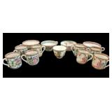 Oriental Rose Medallion Cups 13 Pcs