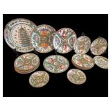 17 Chinese Rose Medallion Plates & Saucers