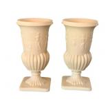 Pair of Stone Vases - 8.5" tall